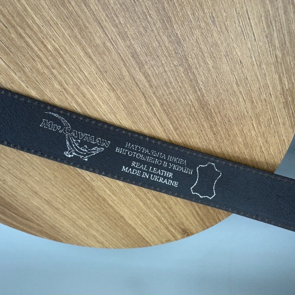 Mr. Cayman Leather Belt Mens Size 44 Dark Brown Classic Dress‎ Casual Basic